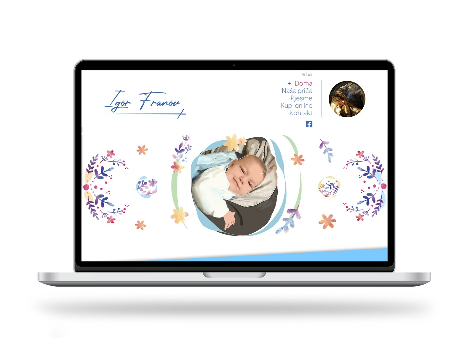 Business website on laptop screen